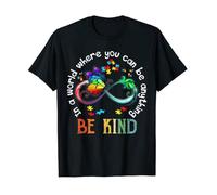 In A World Where You Can Be Kind Butterfly Autism Awareness T-Shirt Black S