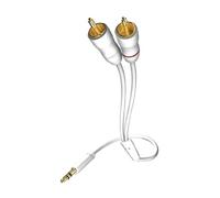 In-akustik Star - Cable de audio para MP3 (clavija de 3,5 mm a RCA de 2 clavijas, 1,5 m), color blanco