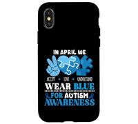 In April We Wear Blue Autism Awareness Men Women Kids Autism Carcasa para iPhone X/XS