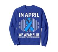 In April We Wear Blue Support Child Abuse Awareness Gifts Sudadera