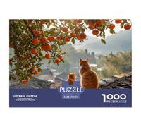 in Autumn Kittens on The Roof of N Old House 1000 Pcs Stabiler Karton Puzzle Autumn Village Stressabbau Familienspiel Puzzles Als Geburtstagsgeschenke 70x50cm/1000pcs