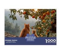 in Autumn Kittens on The Roof of N Old House 1000 Stück Premium-Karton Puzzle Autumn Village Lebendige Bilder Familienspiel Puzzles Als Geburtstagsgeschenke 38x26cm/1000pcs