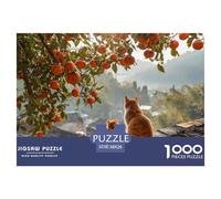 in Autumn Kittens on The Roof of N Old House 1000 Stück Premium-Karton Puzzle Autumn Village Stressabbau Familienspiel Puzzles Für Erwachsene Und Kinder 38x26cm/1000pcs