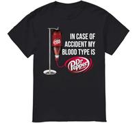 in Case of Accident My Blood Type is Dr.Pepper Funny Mens T-Shirt Black XL