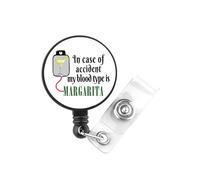 in Case of Accident My Blood Type is Margarita Gift Margarita Cocktail Alcohol Lover Bartender Badge Reel (Margarita Badge UK)