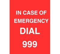 In case of emergency dial 999: A visible emergency notebook with a clear call to action. Write down all the emergency information for your loved ones ... A thoughtful present that can save a life!