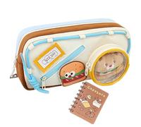 IN Chenthy Bonito estuche de gran capacidad, bolsa redonda extraíble + muñecas temáticas de manzana y capibara + mini cuaderno, Marrón, Casual
