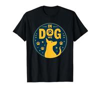 In Dog We Trust: Juguetón Paw Print Pet Lover Camiseta, Hombre, Negro, 6XL