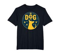In Dog We Trust: Juguetón Paw Print Pet Lover Camiseta, Hombre Tallas Grandes, Negro, 6X Alto