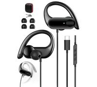 In Ear Auriculares USB C Sport, Gancho Auricular Micrófono y Control de Volumen, Auriculares con Cable para Samsung S25 S24 S23 A56 A16, Auriculares con Cable para iPhone 17 Pro Max 16 15, Pixel 10 9