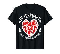 In February We Go Red Heart Disease Awareness American Camiseta