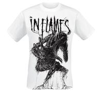 In Flames Big Creature Hombre Camiseta Blanco S, 100% algodón, Regular