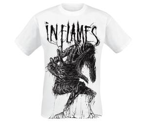 In Flames Big Creature Hombre Camiseta Blanco S, 100% algodón, Regular