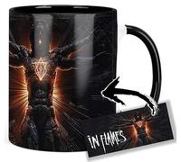 In Flames Clayman Taza Interior y Asa Negra Ceramica Mug