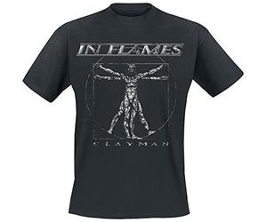 In Flames Clayman Vintage Hombre Camiseta Negro L 100% algodón Regular