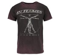 In Flames Clayman Vitruvian Hombre Camiseta Rojo Oscuro 100% algodón Regular