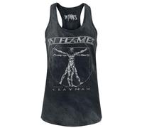 In Flames Clayman Vitruvian Mujer Top Negro 100% algodón Regular