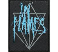 IN FLAMES - Parche bordado con logotipo de SCRATCHED (8 x 10 cm)