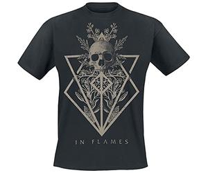 In Flames Skull Hombre Camiseta Negro 3XL 100% algodón Regular