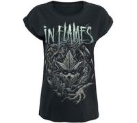 In Flames We Trust Mujer Camiseta Negro S 100% algodón Regular