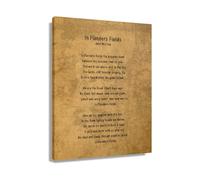 In Flanders Fields Art Print, Memorial Day and Veterans Day Wall Decor, Patriotic Poem for Home Office or School Display(Framed,08X12inch(20X30cm))