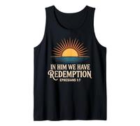 In Him We Have Redemption Efesios Verso de la Biblia Cristiano Camiseta sin Mangas