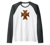 IN HOC Signo VINCES - Símbolo de los Caballeros Templarios Camiseta Manga Raglan