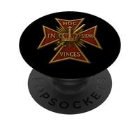 IN HOC Signo VINCES - Símbolo de los Caballeros Templarios PopSockets PopGrip Adhesivo