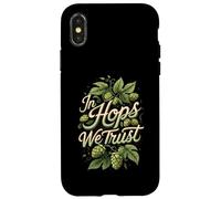 In Hops We Trust Craft Beer Brewing Hops Design Carcasa para iPhone X/XS