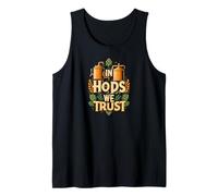 In Hops We Trust Funny Beer Brewing Graphic Camiseta sin Mangas