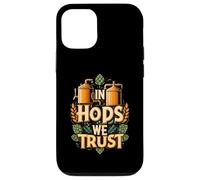 In Hops We Trust Funny Beer Brewing Graphic Carcasa para iPhone 12/12 Pro