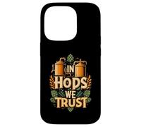 In Hops We Trust Funny Beer Brewing Graphic Carcasa para iPhone 14 Pro