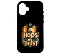 In Hops We Trust Funny Beer Brewing Graphic Carcasa para iPhone 16