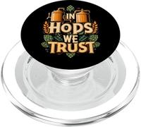 In Hops We Trust Funny Beer Brewing Graphic PopSockets PopGrip para MagSafe