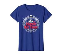 In Horror We Trust Spooky Skull Eye Gothic Men Macabro Camiseta, Mujer, Azul Real, 3XL