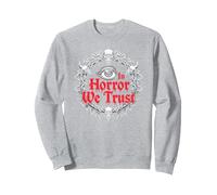 In Horror We Trust Spooky Skull Eye Gothic Men Macabro Sudadera, Unisex para Adultos, Gris Jaspeado, S