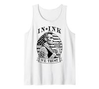 In Ink We Trust Funny Tatuado Tatuado Lincoln Tattoo Bandera de Estados Unidos Camiseta sin Mangas