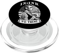 In Ink We Trust Funny Tatuado Tatuado Lincoln Tattoo Bandera de Estados Unidos PopSockets PopGrip para MagSafe