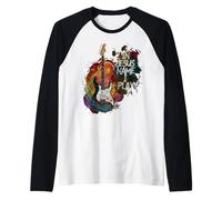 In Jesus Name I Play Guitar Christian Guitarist God Faith Camiseta Manga Raglan