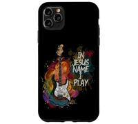 In Jesus Name I Play Guitar Christian Guitarist God Faith Carcasa para iPhone 11 Pro MAX