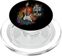 In Jesus Name I Play Guitar Christian Guitarist God Faith PopSockets PopGrip para MagSafe