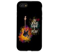In Jesus Name I Play Guitar Christian Guitarists God Faith Carcasa para iPhone SE (2020) / 7/8