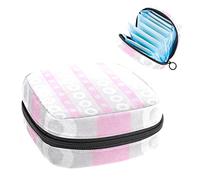 In Line White Circle Period Pouch portátil, bolsa de almacenamiento de tampones para servilletas sanitarias, Varios colores, 4.7x6.6x6.6 in/12x17x17 cm