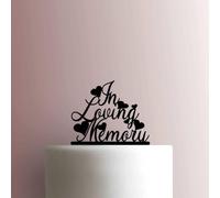 In Loving Memory Hearts - Decoración acrílica para tartas de 6 pulgadas de ancho/blanco