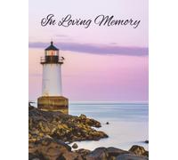In Loving Memory: Lighthouse Purple Sky Sunset Hardcover Funeral Guest Book & Memorial Keepsake Journal for Friends & Family to Sign In, Record ... Honor, Respect, Remembrance to Loved One
