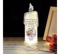 In Loving Memory - Velas conmemorativas LED 3D personalizadas para la pérdida de un ser querido, velas de pilar de condolencias personalizadas para miembros de la familia, velas de Navidad sin llama,