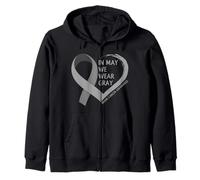 In May We Wear Gray - Brain Cancer Awareness Month 2026 Sudadera con Capucha