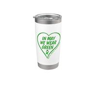 In May We Wear Green - Mental Health Awareness Month 2026 Vaso térmico de acero inoxidable de doble pared