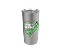 In May We Wear Green - Mental Health Awareness Month 2026 Vaso térmico de acero inoxidable de doble pared