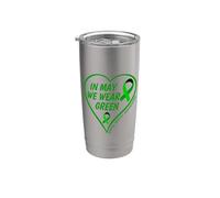 In May We Wear Green - Mental Health Awareness Month 2026 Vaso térmico de acero inoxidable de doble pared